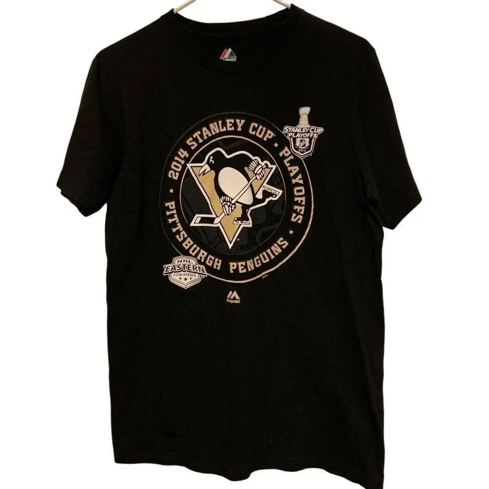 Pittsburgh Penguins 2014 Stanley Cup Playoffs Size Medium Majestic Triple Peak T